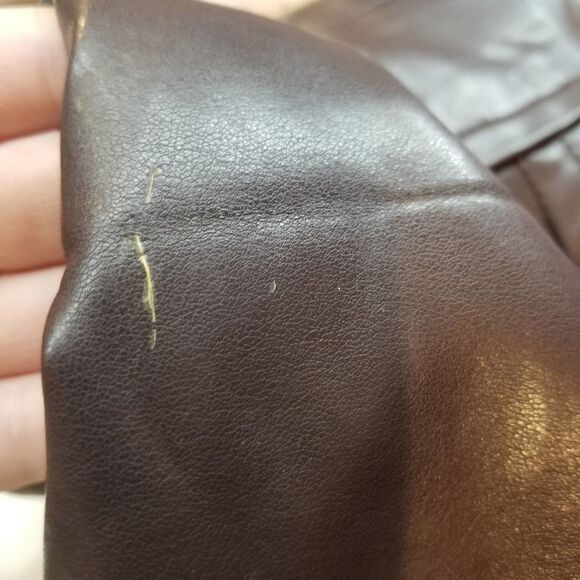 Dressbarn
Brown Faux Leather Ruffle Collar Jacket - Picture 9 of 9